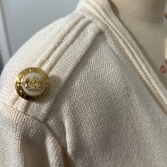 Vintage St John Santana Cardigan. Dark Cream color. Sz. L. - Picture 9 of 11